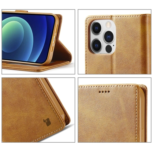 Etui Bizon Case Wallet do Apple iPhone 14 Pro jasnobrązowe