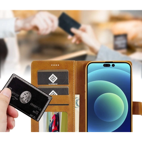 Etui Bizon Case Wallet do Apple iPhone 14 Pro jasnobrązowe