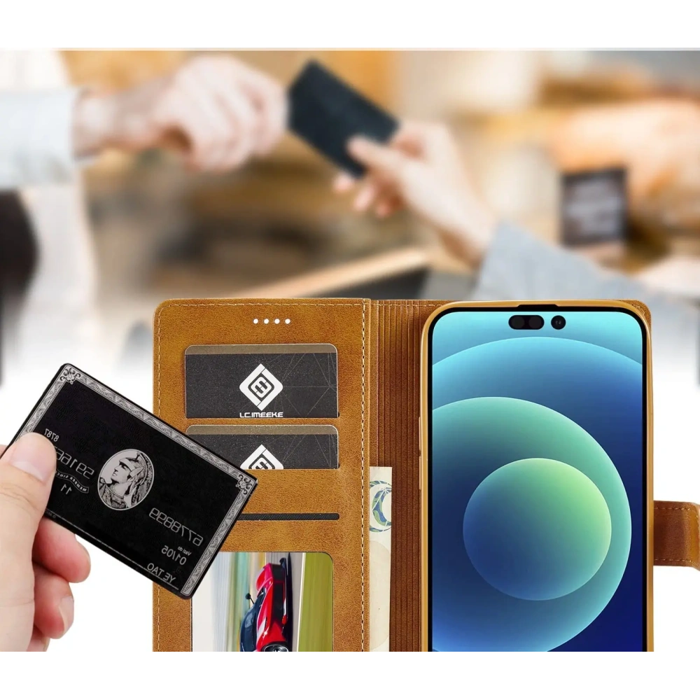 Hurtownia GSM - Etui Bizon Case Wallet do Apple iPhone 14 Pro světle hnědé - BIZ230 - {ean13} - Hurt