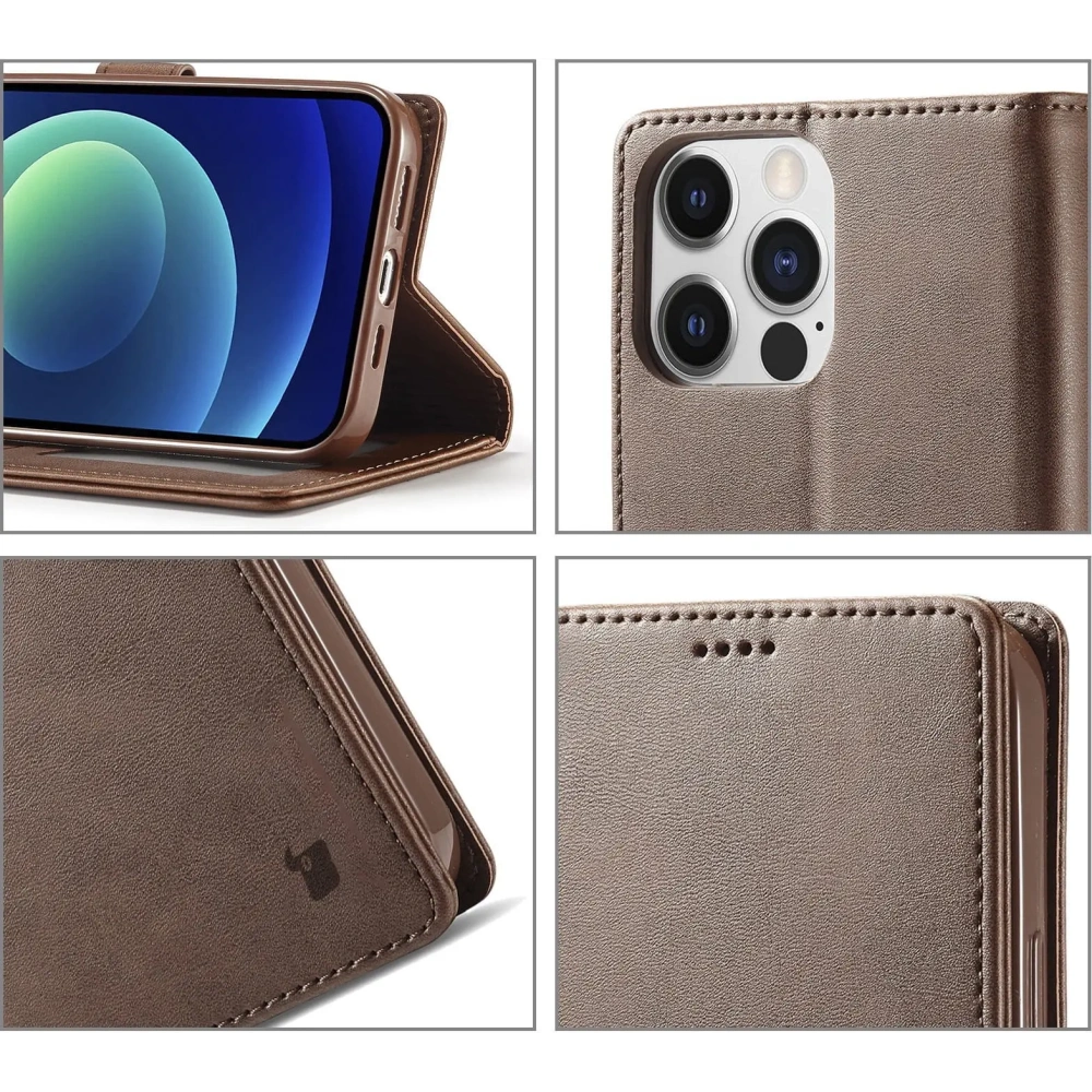 Hurtownia GSM - Bizon Case Wallet Apple iPhone 14 Pro maro închis - BIZ231 - {ean13} - Hurt