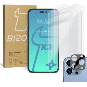 Hurtownia GSM - BIZON 3x Bildschirmglas + Kameraglas Apple iPhone 14 Pro - BIZ232 - {ean13} - Hurt