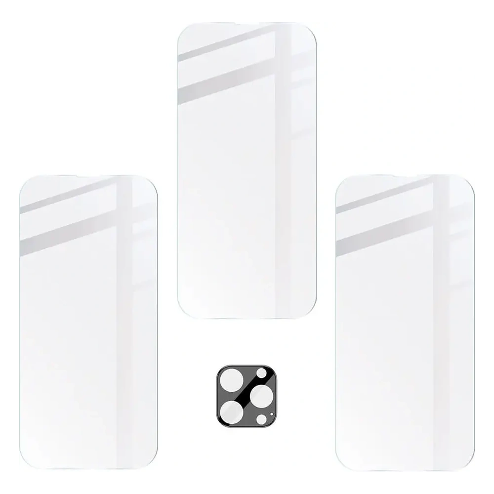 Hurtownia GSM - BIZON 3x sticlă de ecran + sticlă pentru cameră Apple iPhone 14 Pro - BIZ232 - {ean13} - Hurt