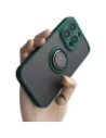 Bizon Case Hybrid Ring Apple iPhone 14 Pro smoky with a dark green frame