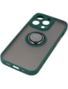 Hurtownia GSM - Etui z uchwytem na palec Bizon Case Hybrid Ring do Apple iPhone 14 Pro kouřové s tmavozeleným rámem - BIZ233 - {ean13} - Hurt