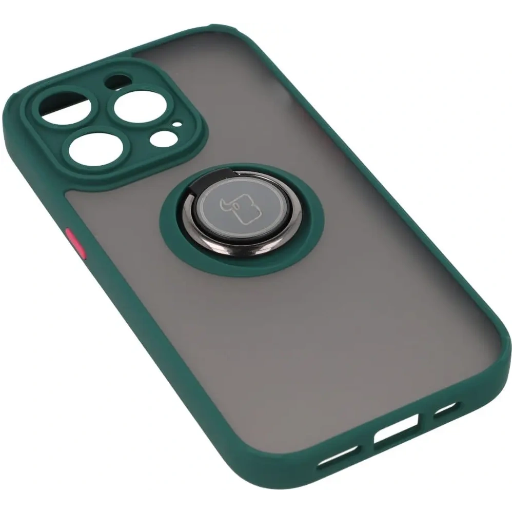 Hurtownia GSM - Bizon Case Hybrid Ring Apple iPhone 14 Pro fumuriu cu un cadru verde închis - BIZ233 - {ean13} - Hurt