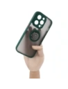Hurtownia GSM - Etui z uchwytem na palec Bizon Case Hybrid Ring do Apple iPhone 14 Pro kouřové s tmavozeleným rámem - BIZ233 - {ean13} - Hurt