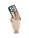 Hurtownia GSM - Etui z uchwytem na palec Bizon Case Hybrid Ring do Apple iPhone 14 Pro kouřové s tmavozeleným rámem - BIZ233 - {ean13} - Hurt