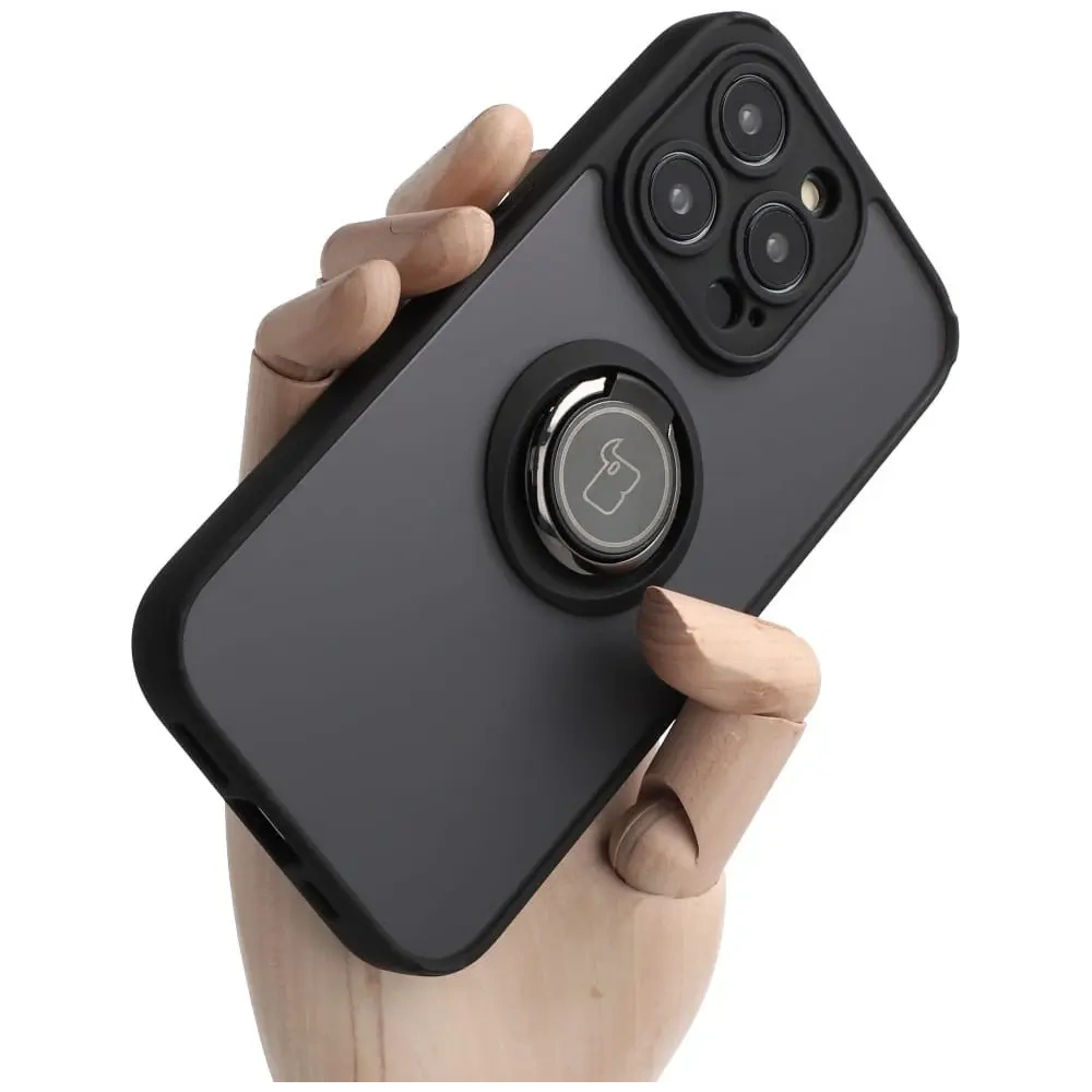 Wholesale Bizon Case Hybrid Ring Apple iPhone 14 Pro smoky with a black frame - BIZ234 - {ean13} - Hurt