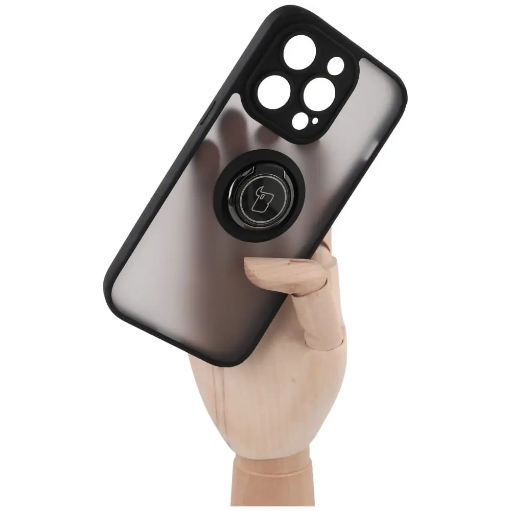 Wholesale Bizon Case Hybrid Ring Apple iPhone 14 Pro smoky with a black frame - BIZ234 - {ean13} - Hurt