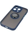 Wholesale Bizon Case Hybrid Ring Apple iPhone 14 Pro smoky with a navy blue frame - BIZ235 - {ean13} - Hurt