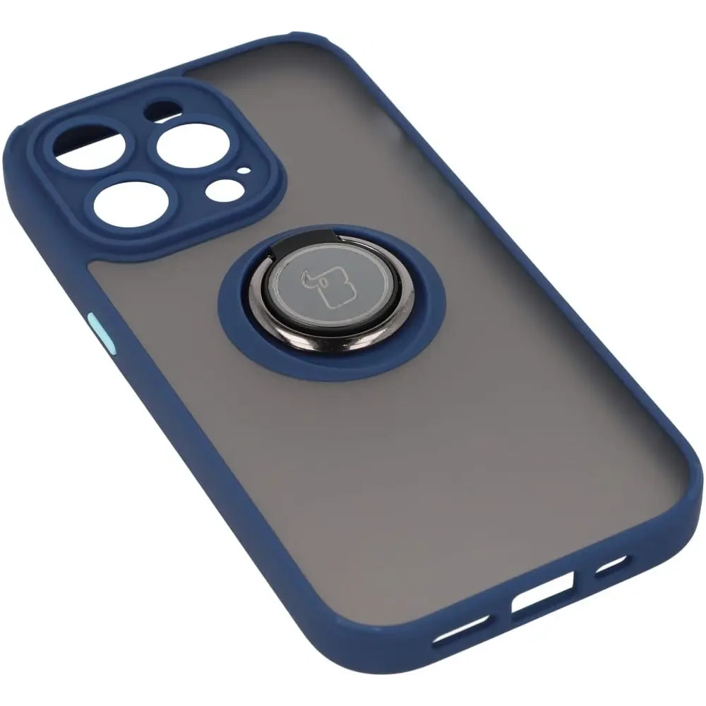Wholesale Bizon Case Hybrid Ring Apple iPhone 14 Pro smoky with a navy blue frame - BIZ235 - {ean13} - Hurt