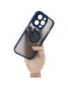 Wholesale Bizon Case Hybrid Ring Apple iPhone 14 Pro smoky with a navy blue frame - BIZ235 - {ean13} - Hurt