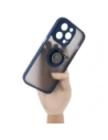 Wholesale Bizon Case Hybrid Ring Apple iPhone 14 Pro smoky with a navy blue frame - BIZ235 - {ean13} - Hurt