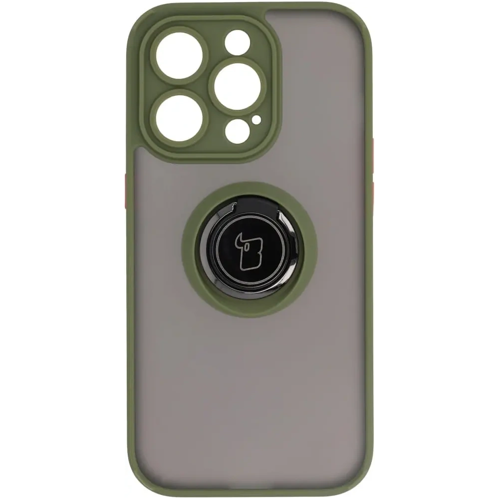 Wholesale Bizon Case Hybrid Ring Apple iPhone 14 Pro smoky with a green frame - BIZ238 - {ean13} - Hurt