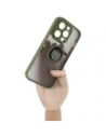 Wholesale Bizon Case Hybrid Ring Apple iPhone 14 Pro smoky with a green frame - BIZ238 - {ean13} - Hurt