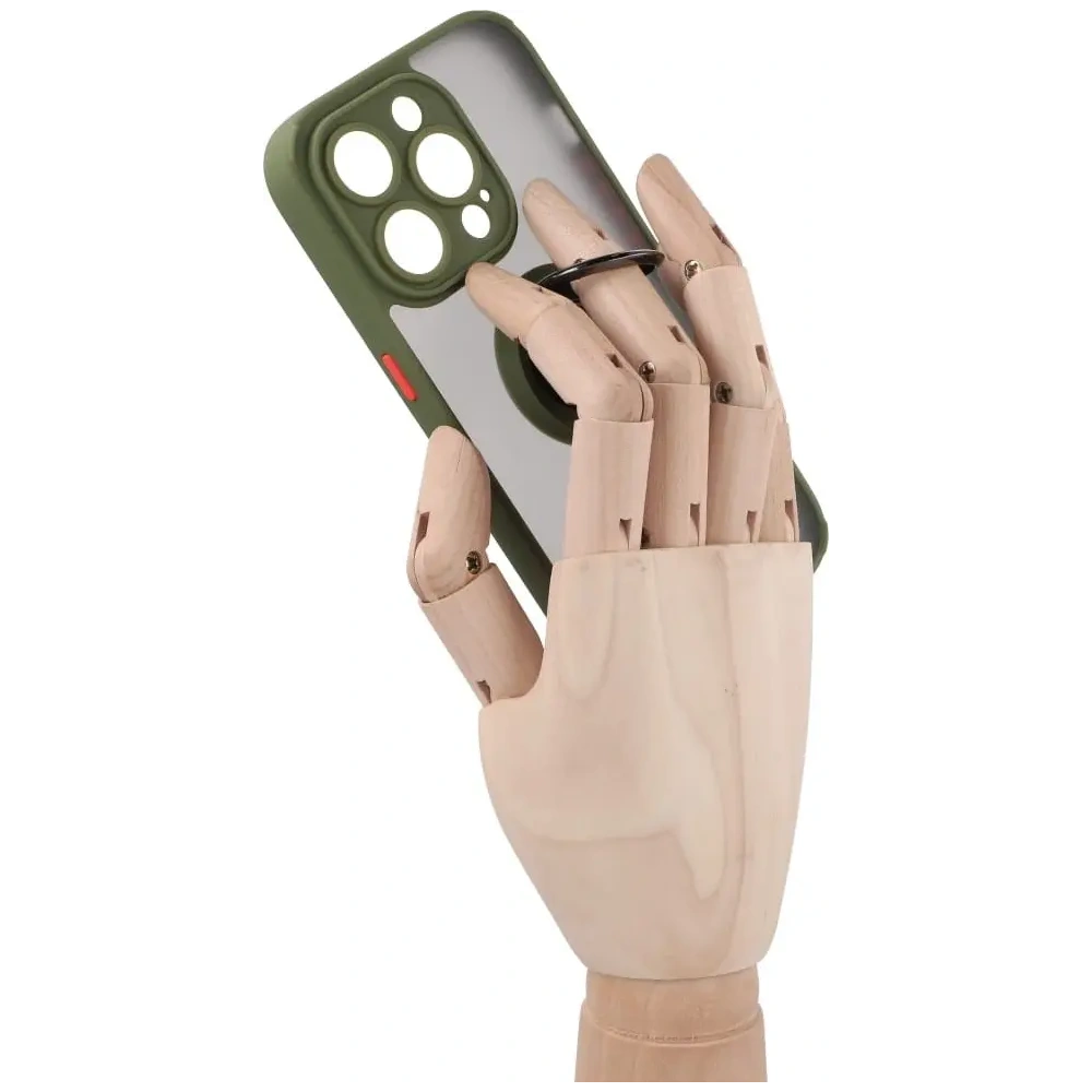 Wholesale Bizon Case Hybrid Ring Apple iPhone 14 Pro smoky with a green frame - BIZ238 - {ean13} - Hurt