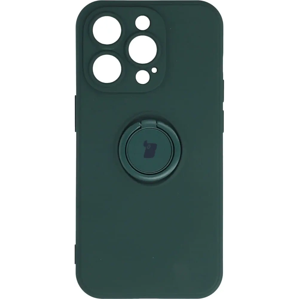 Wholesale Bizon Case Silicone Ring Sq Apple iPhone 14 Pro dark green - BIZ239 - {ean13} - Hurt