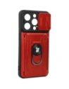Bizon Case Camshield Card Slot Ring Apple iPhone 14 Pro red