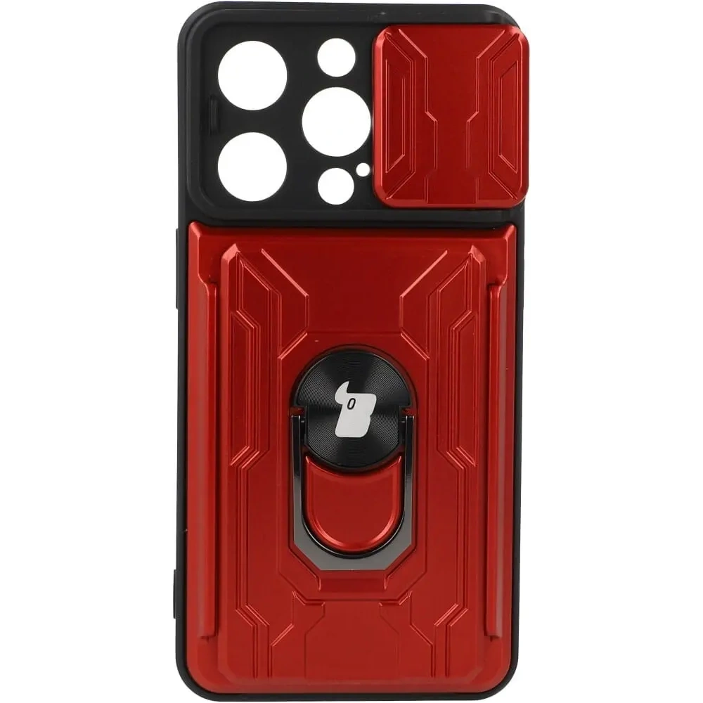 Wholesale Bizon Case Camshield Card Slot Ring Apple iPhone 14 Pro red - BIZ240 - {ean13} - Hurt