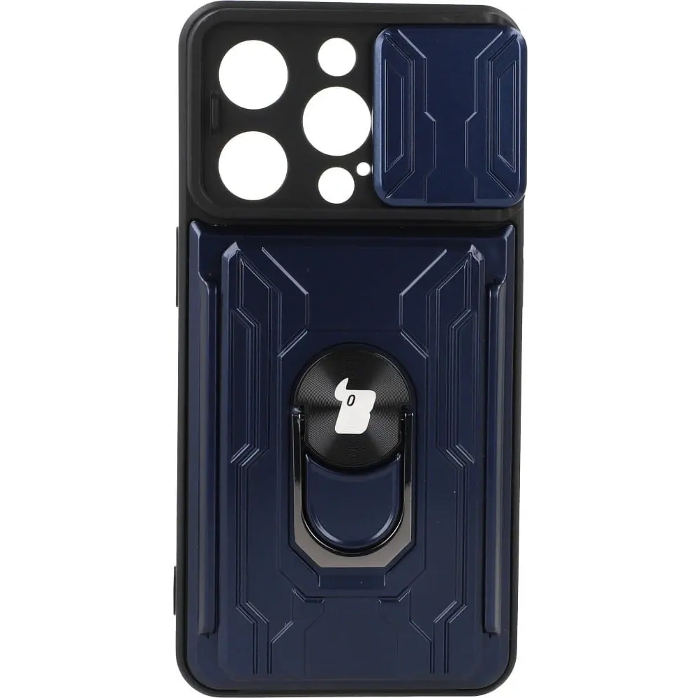 Wholesale Bizon Case Camshield Card Slot Ring Apple iPhone 14 Pro navy blue - BIZ241 - {ean13} - Hurt