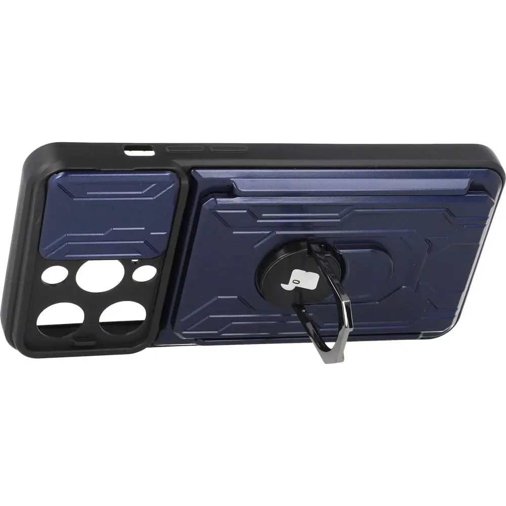 Wholesale Bizon Case Camshield Card Slot Ring Apple iPhone 14 Pro navy blue - BIZ241 - {ean13} - Hurt
