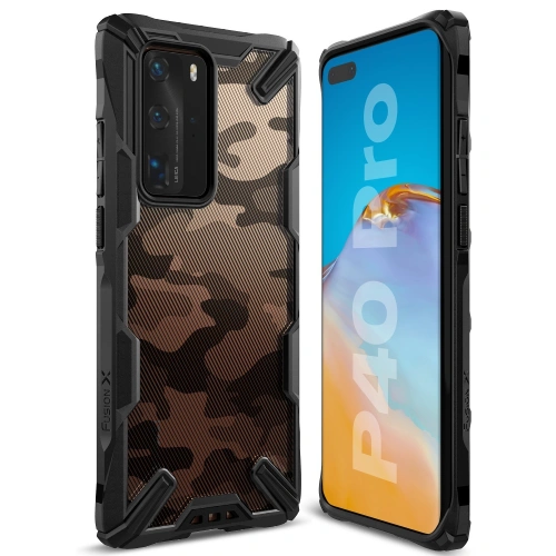 Etui Ringke Fusion-X Huawei P40 Pro Camo (Moro) Black