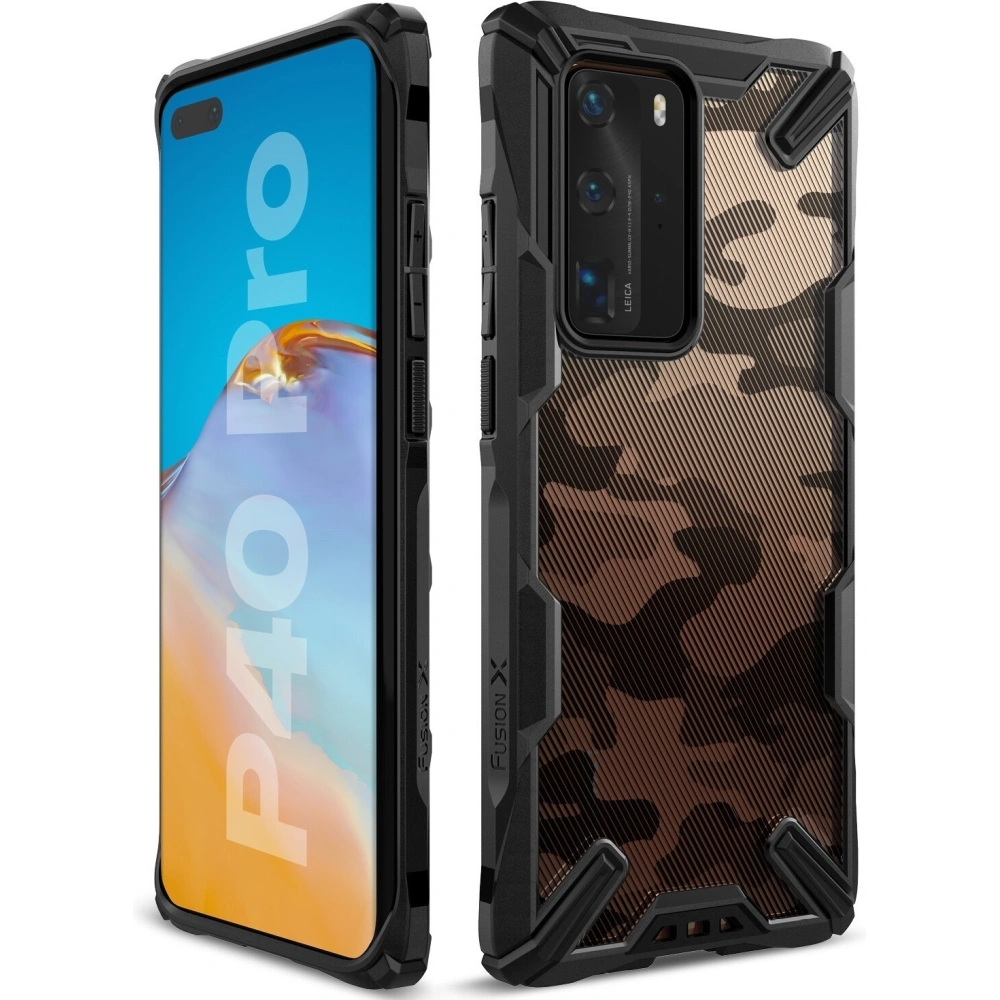 Hurtownia GSM - Etui Ringke Fusion-X Huawei P40 Pro Camo (Moro) Black - RGK1147MOB - {ean13} - Hurt