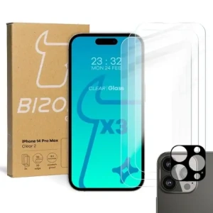 Hurtownia GSM - BIZON 3x képernyő üveg + kamera üveg Apple iPhone 14 Pro Max - BIZ253 - {ean13} - Hurt