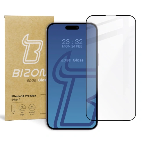 Szkło hartowane Bizon Glass Edge 2 do Apple iPhone 14 Pro Max czarne