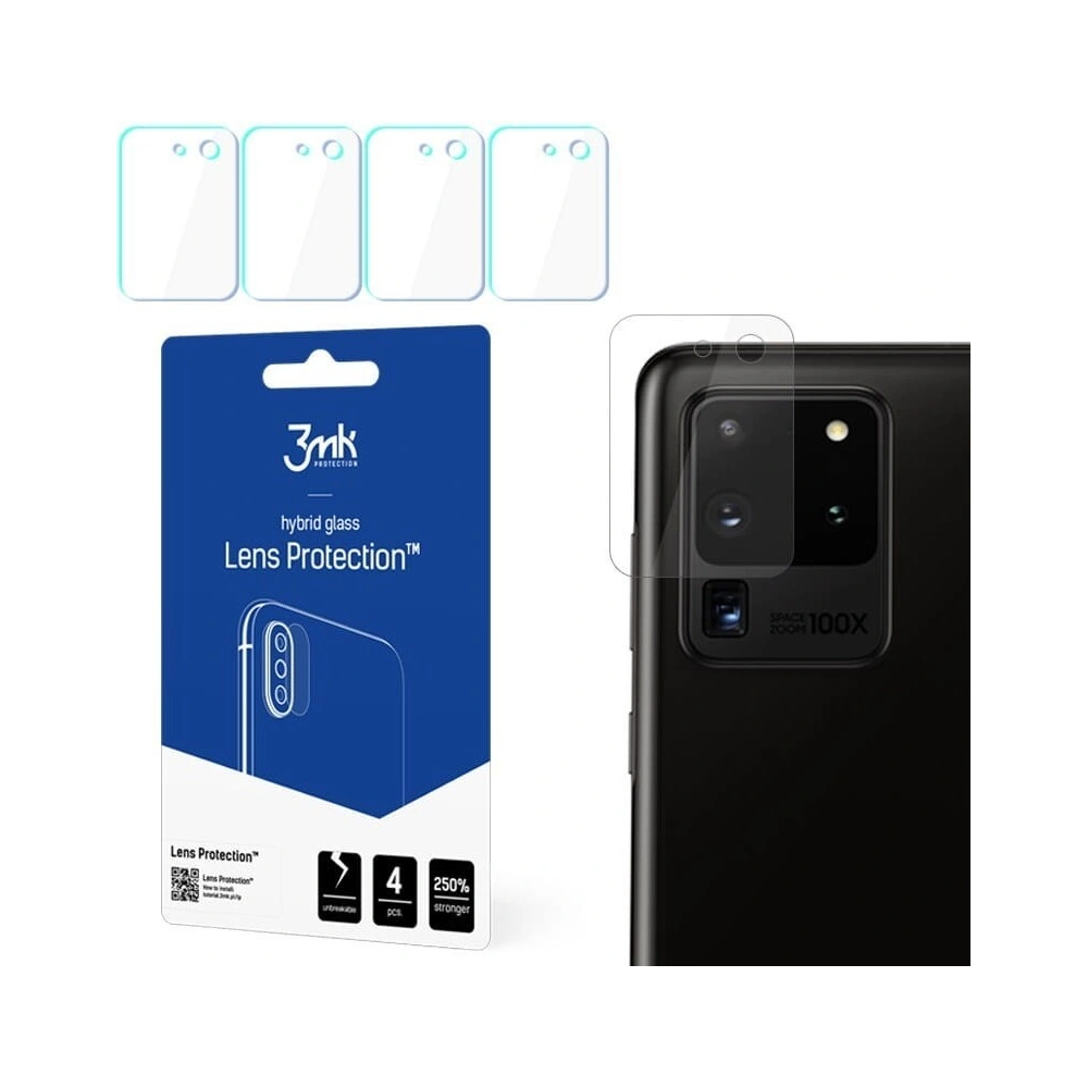 Hurtownia GSM - Szkło hybrydowe na obiektyw aparatu 3MK Lens Protection Samsung Galaxy S20 Ultra [4 PACK] - 3MK159 - {ean13} - Hurt