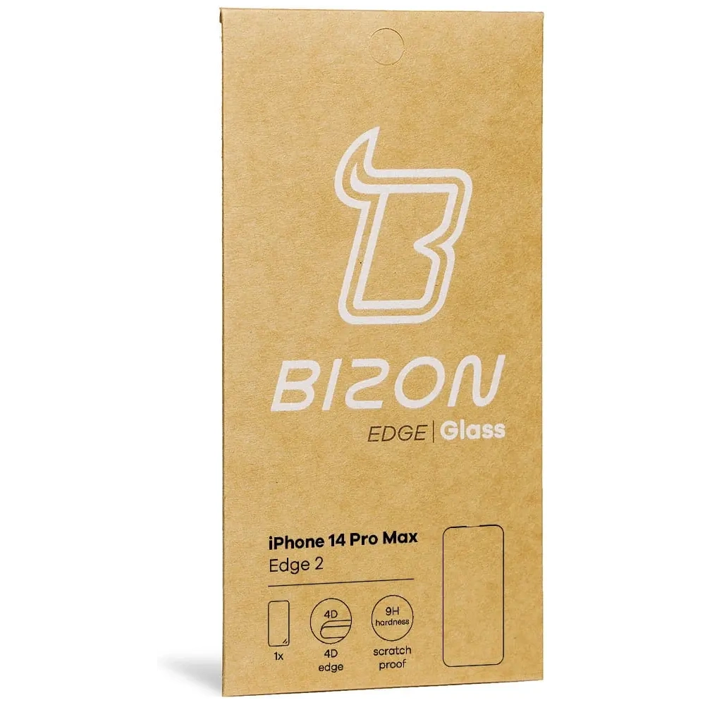 Hurtownia GSM - Szkło hartowane Bizon Glass Edge 2 do Apple iPhone 14 Pro Max czarne - BIZ255 - {ean13} - Hurt