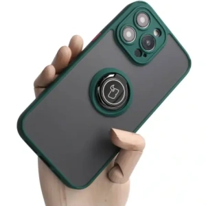 Wholesale Bizon Case Hybrid Ring Apple iPhone 14 Pro Max smoky with a dark green frame - BIZ256 - {ean13} - Hurt