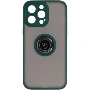 Wholesale Bizon Case Hybrid Ring Apple iPhone 14 Pro Max smoky with a dark green frame - BIZ256 - {ean13} - Hurt