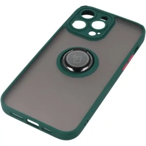 Wholesale Bizon Case Hybrid Ring Apple iPhone 14 Pro Max smoky with a dark green frame - BIZ256 - {ean13} - Hurt