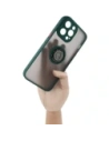 Wholesale Bizon Case Hybrid Ring Apple iPhone 14 Pro Max smoky with a dark green frame - BIZ256 - {ean13} - Hurt