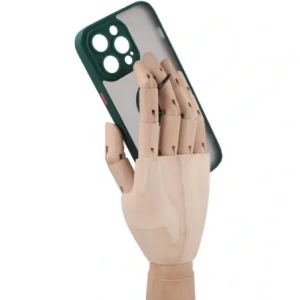 Wholesale Bizon Case Hybrid Ring Apple iPhone 14 Pro Max smoky with a dark green frame - BIZ256 - {ean13} - Hurt