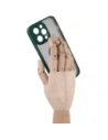 Wholesale Bizon Case Hybrid Ring Apple iPhone 14 Pro Max smoky with a dark green frame - BIZ256 - {ean13} - Hurt