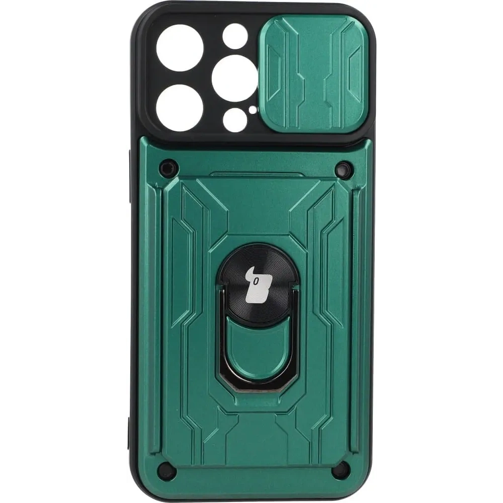 Hurtownia GSM - Etui Bizon Case Camshield Card Slot Ring do Apple iPhone 14 Pro Max zelené - BIZ257 - {ean13} - Hurt
