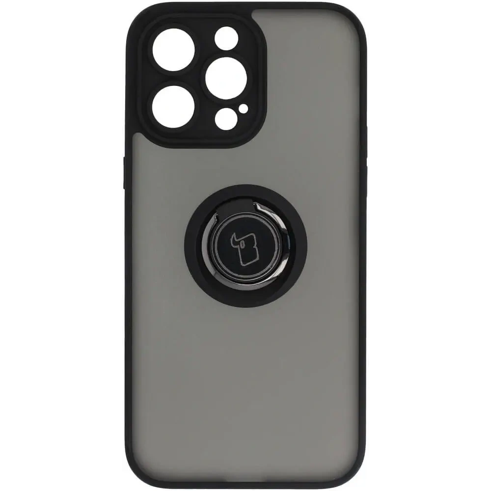 Hurtownia GSM - Etui z uchwytem na palec Bizon Case Hybrid Ring do Apple iPhone 14 Pro Max kouřové s černým rámečkem - BIZ259 - {ean13} - Hurt