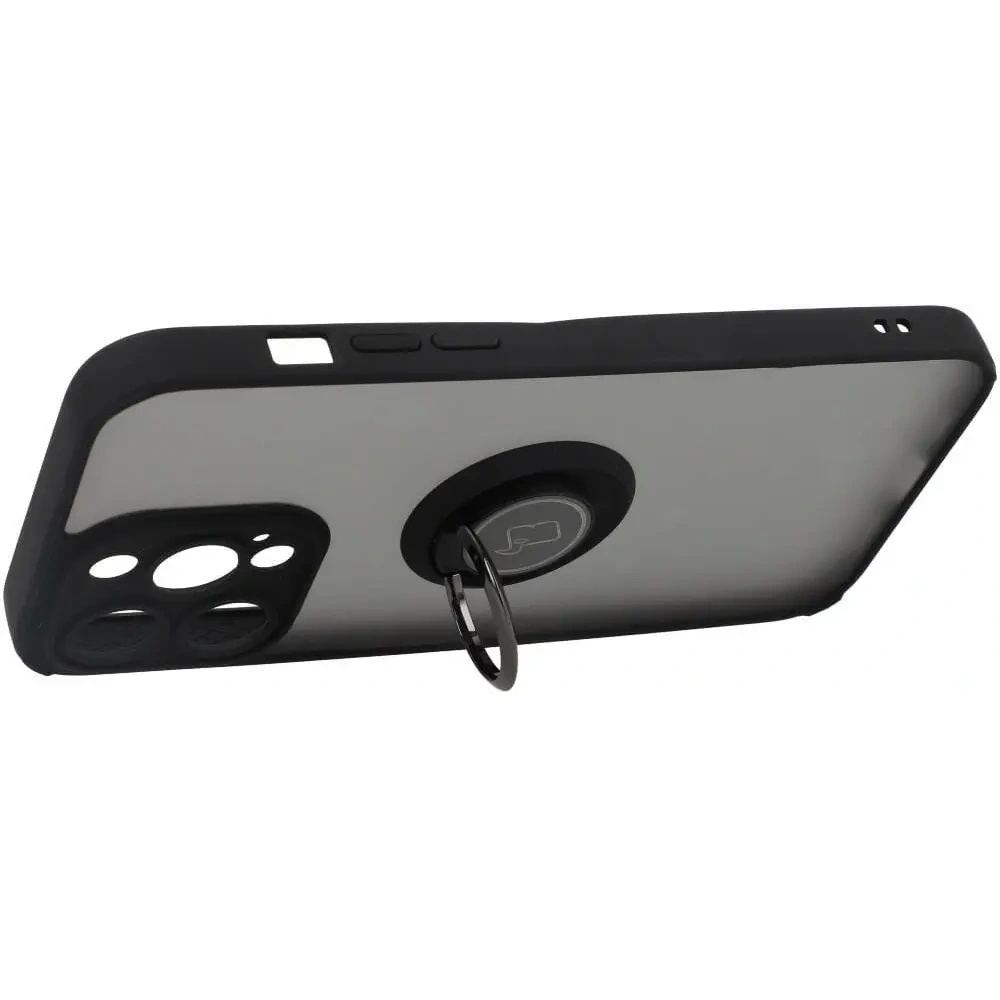 Hurtownia GSM - Etui z uchwytem na palec Bizon Case Hybrid Ring do Apple iPhone 14 Pro Max kouřové s černým rámečkem - BIZ259 - {ean13} - Hurt