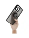 Hurtownia GSM - Etui z uchwytem na palec Bizon Case Hybrid Ring do Apple iPhone 14 Pro Max kouřové s černým rámečkem - BIZ259 - {ean13} - Hurt