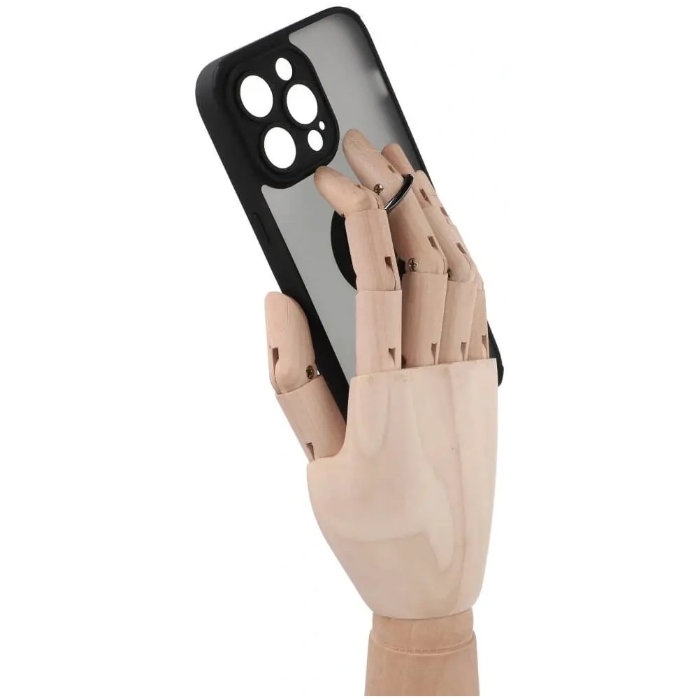 Hurtownia GSM - Etui z uchwytem na palec Bizon Case Hybrid Ring do Apple iPhone 14 Pro Max kouřové s černým rámečkem - BIZ259 - {ean13} - Hurt