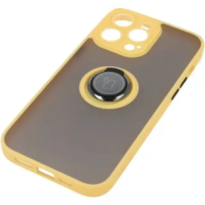 Wholesale Bizon Case Hybrid Ring Apple iPhone 14 Pro Max smoky with a yellow frame - BIZ260 - {ean13} - Hurt