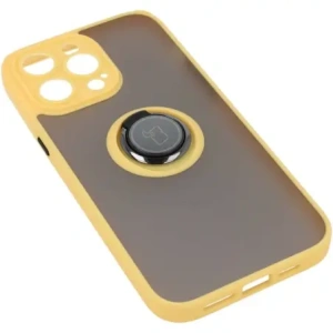 Wholesale Bizon Case Hybrid Ring Apple iPhone 14 Pro Max smoky with a yellow frame - BIZ260 - {ean13} - Hurt