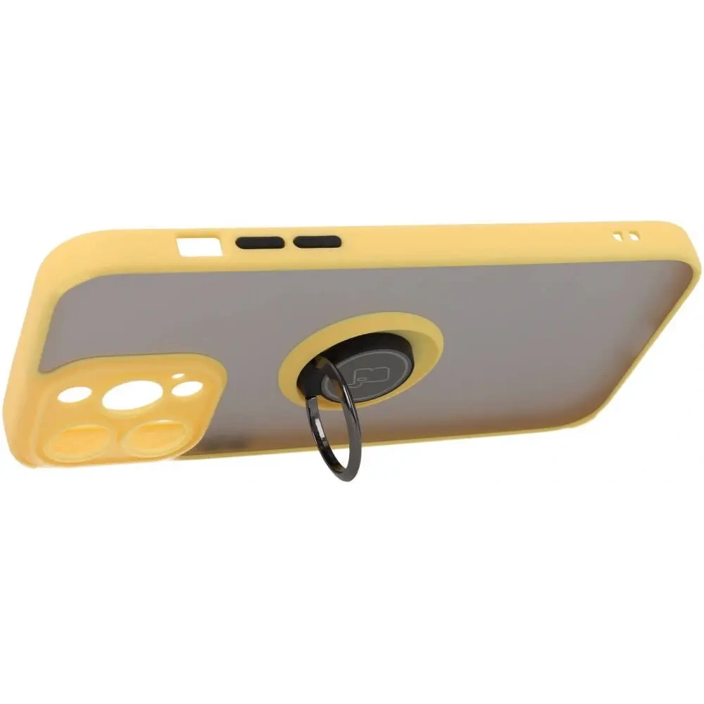 Wholesale Bizon Case Hybrid Ring Apple iPhone 14 Pro Max smoky with a yellow frame - BIZ260 - {ean13} - Hurt