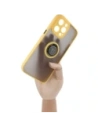 Hurtownia GSM - Etui z uchwytem na palec Bizon Case Hybrid Ring do Apple iPhone 14 Pro Max przydymione z żółtą ramką - BIZ260 - {ean13} - Hurt