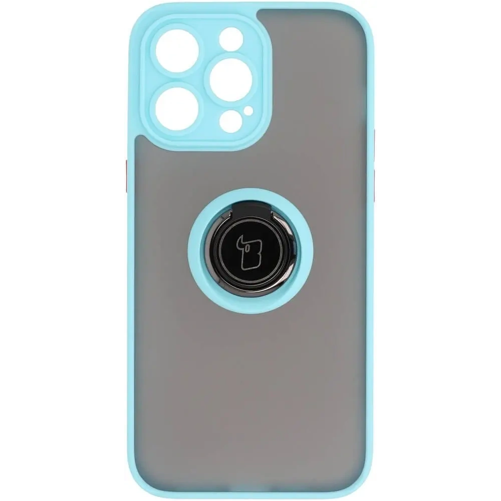 Hurtownia GSM - Bizon Case Hybrid Ring Apple iPhone 14 Pro Max rauchig mit einem hellblauen Rahmen - BIZ261 - {ean13} - Hurt