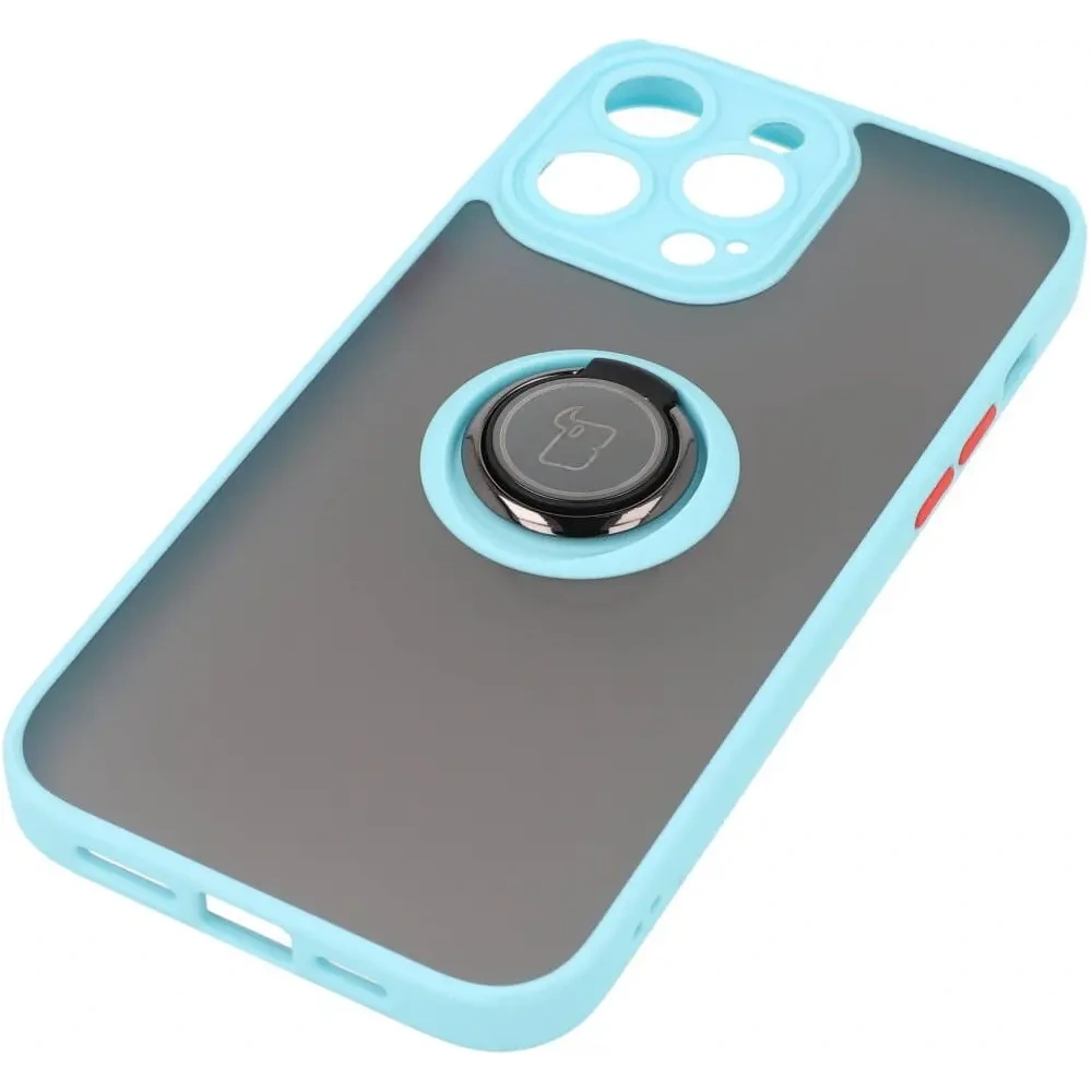 Hurtownia GSM - Bizon Case Hybrid Ring Apple iPhone 14 Pro Max rauchig mit einem hellblauen Rahmen - BIZ261 - {ean13} - Hurt