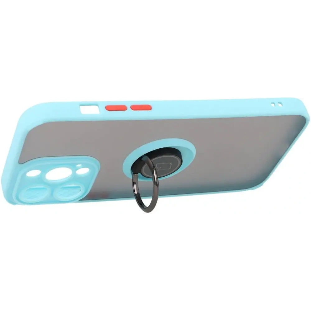 Hurtownia GSM - Bizon Case Hybrid Ring Apple iPhone 14 Pro Max rauchig mit einem hellblauen Rahmen - BIZ261 - {ean13} - Hurt