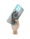 Hurtownia GSM - Etui z uchwytem na palec Bizon Case Hybrid Ring do Apple iPhone 14 Pro Max przydymione z jasnoniebieską ramką - BIZ261 - {ean13} - Hurt
